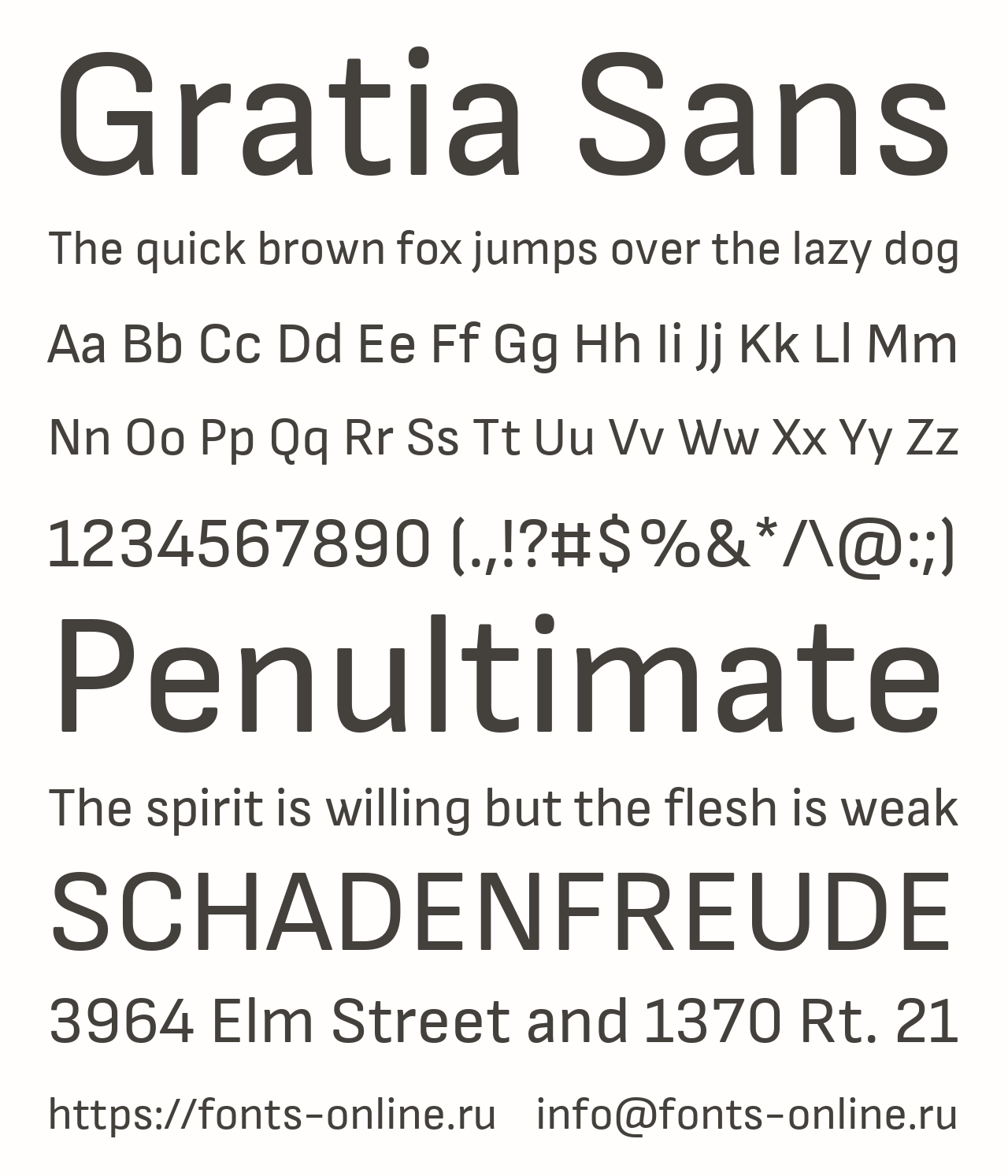 Шрифт Gratia Sans