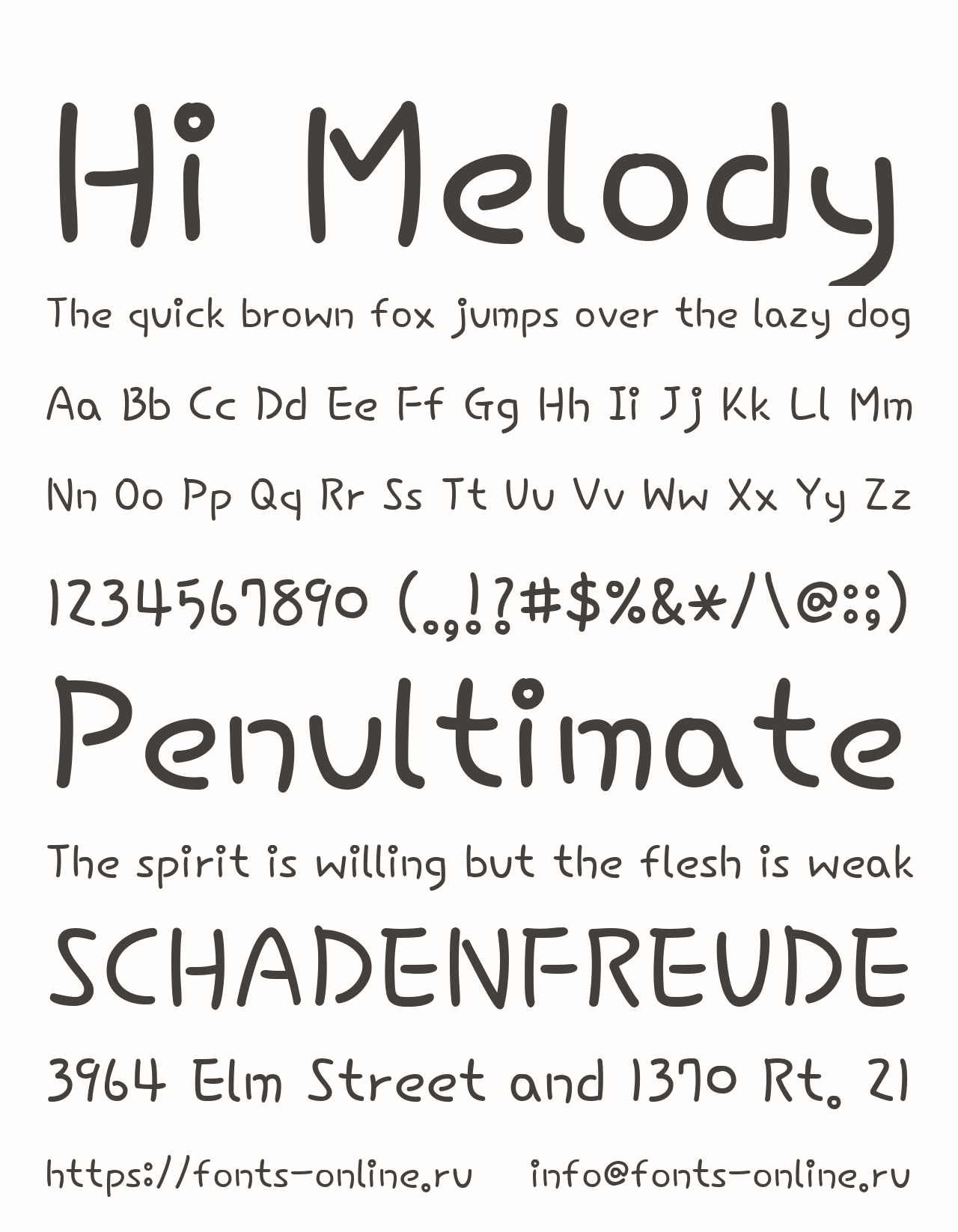 Шрифт Hi Melody