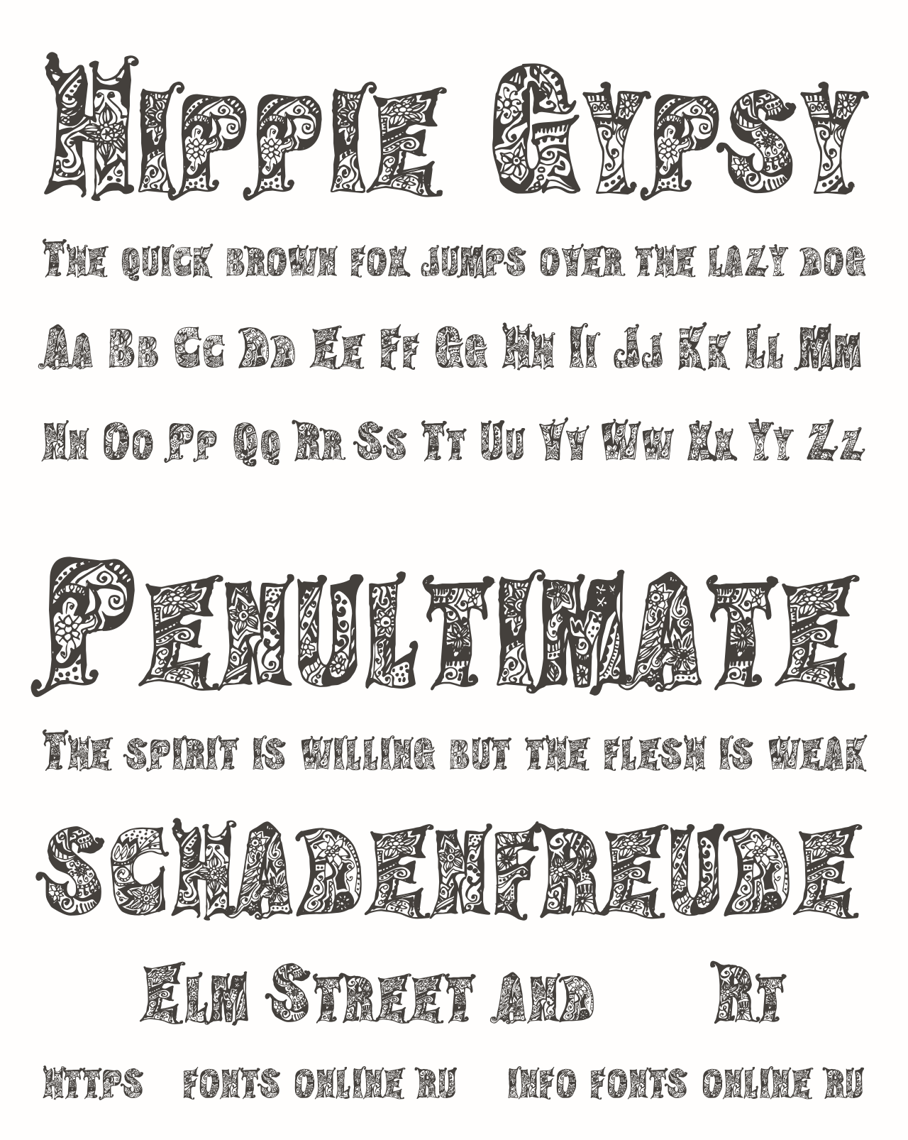 Шрифт Hippie Gypsy