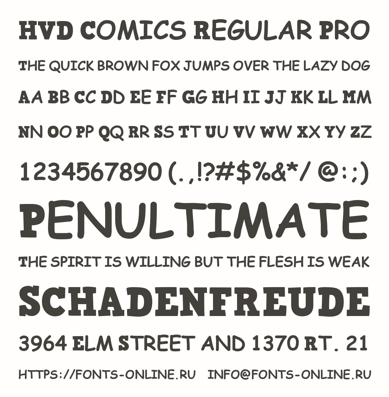 Шрифт HVD Comics Regular Pro