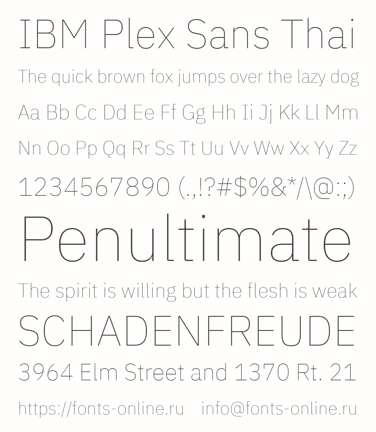 Шрифт IBM Plex Sans Thai