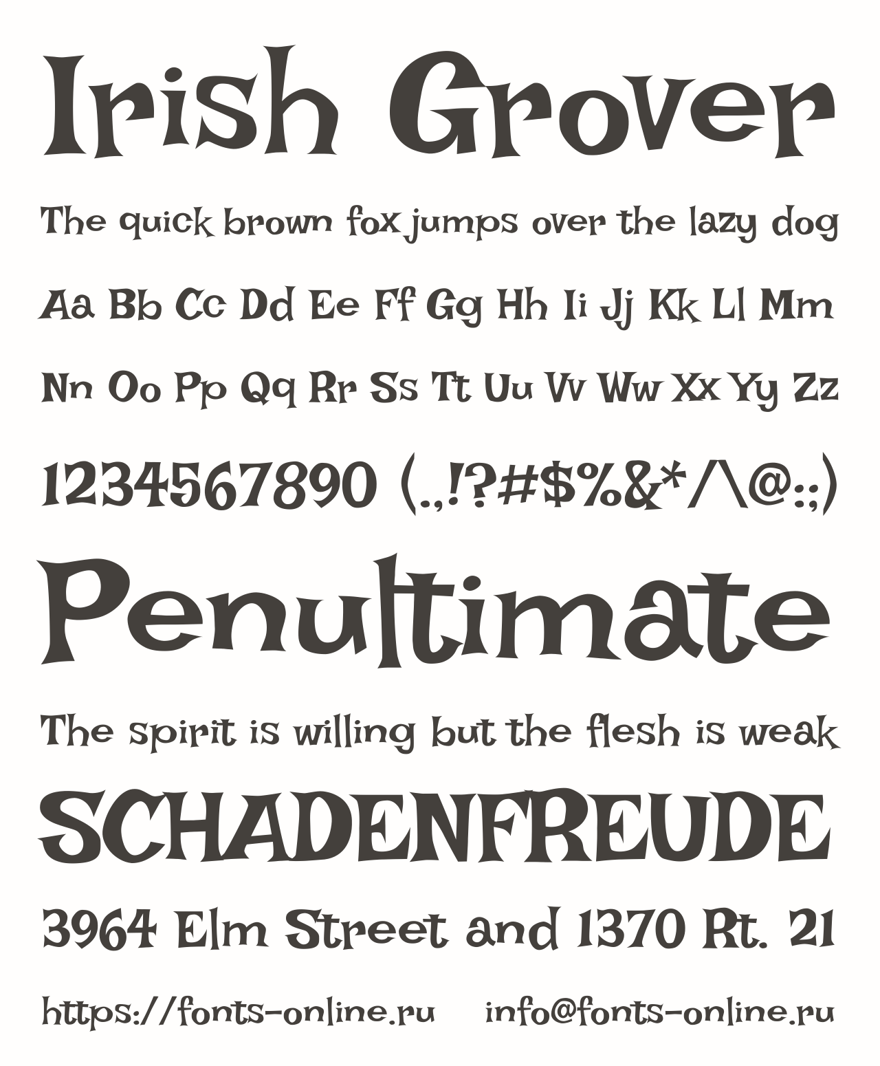 Шрифт Irish Grover