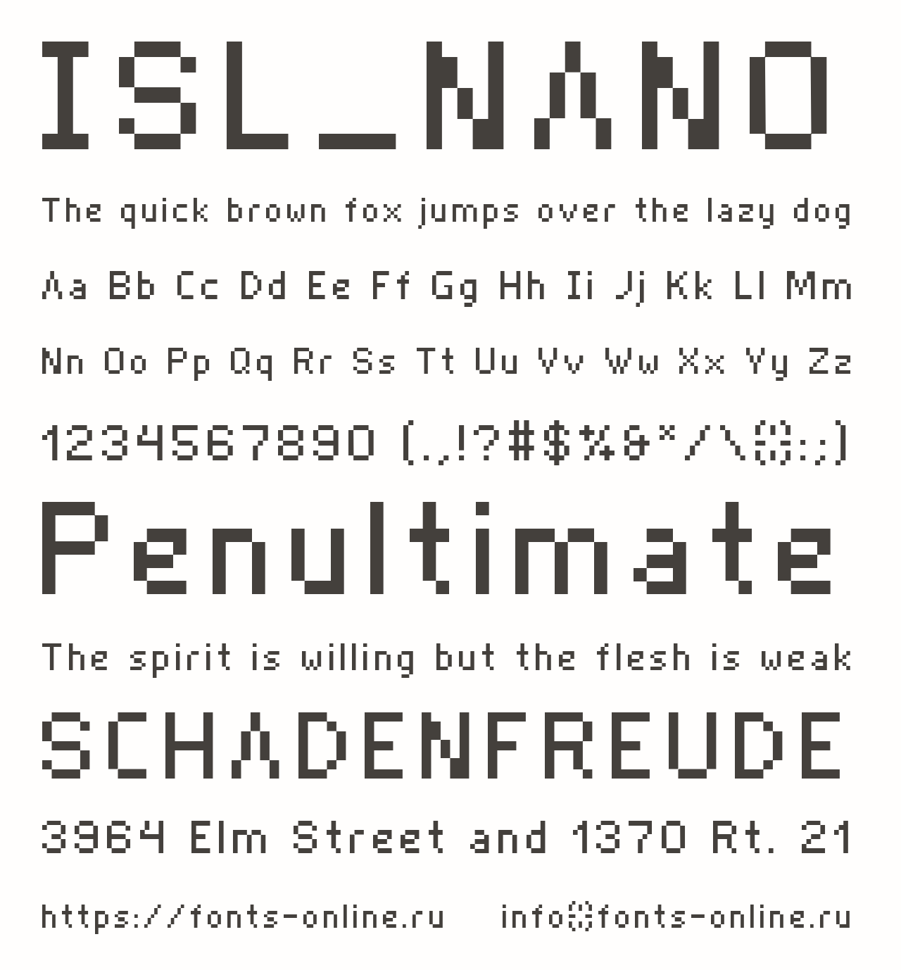 Шрифт ISL_NANO