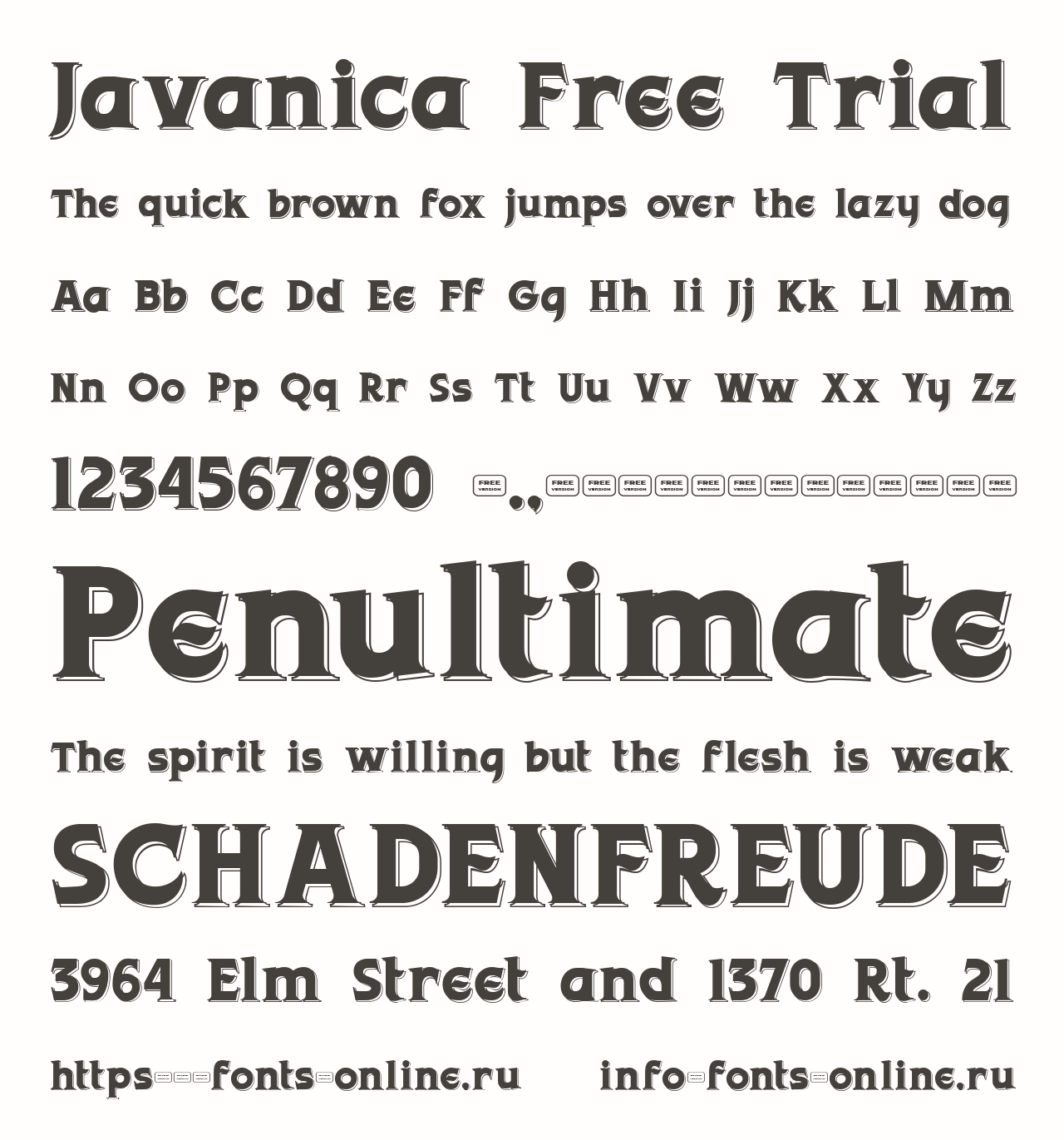 Шрифт Javanica Free Trial