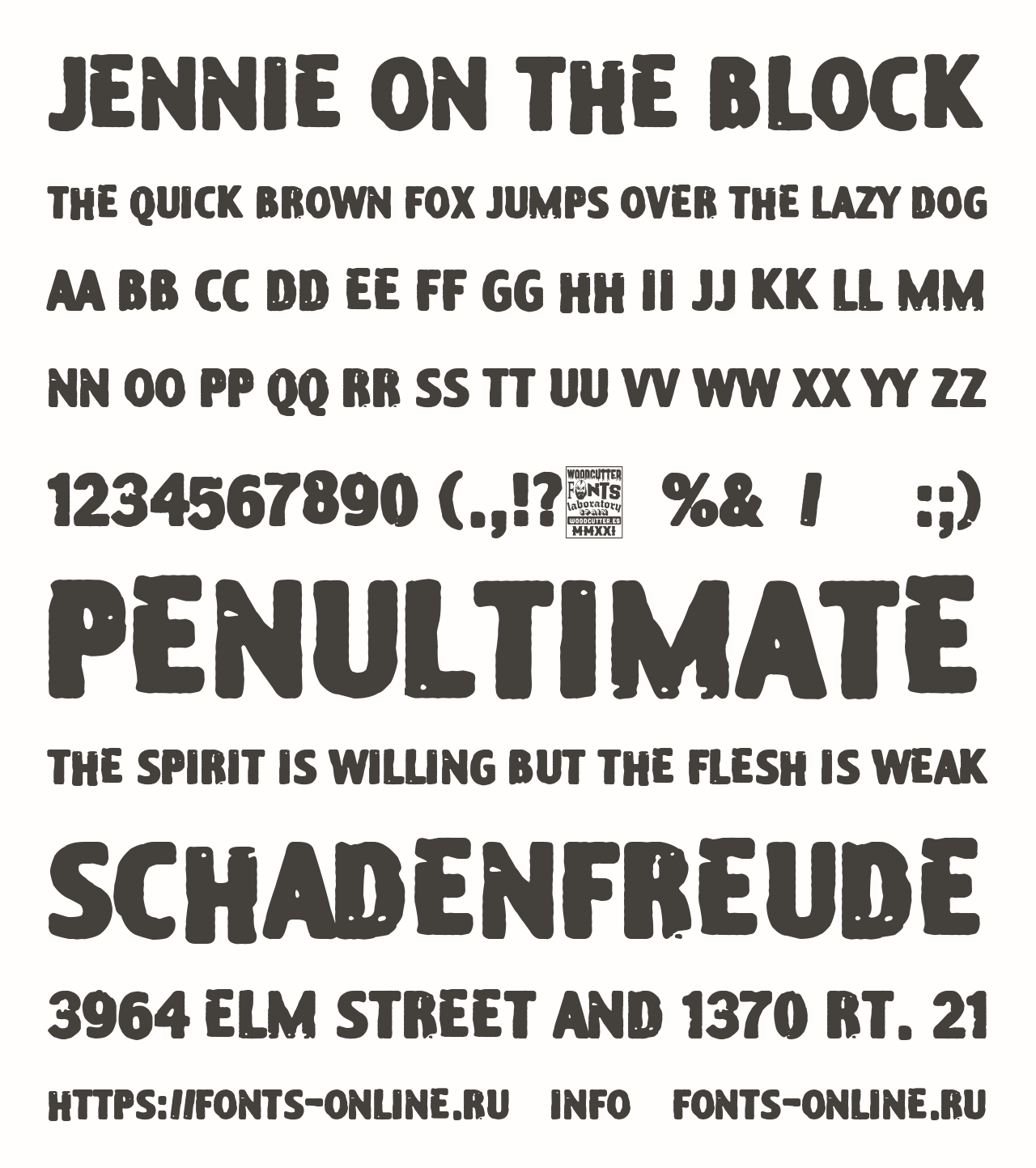Шрифт Jennie on the Block