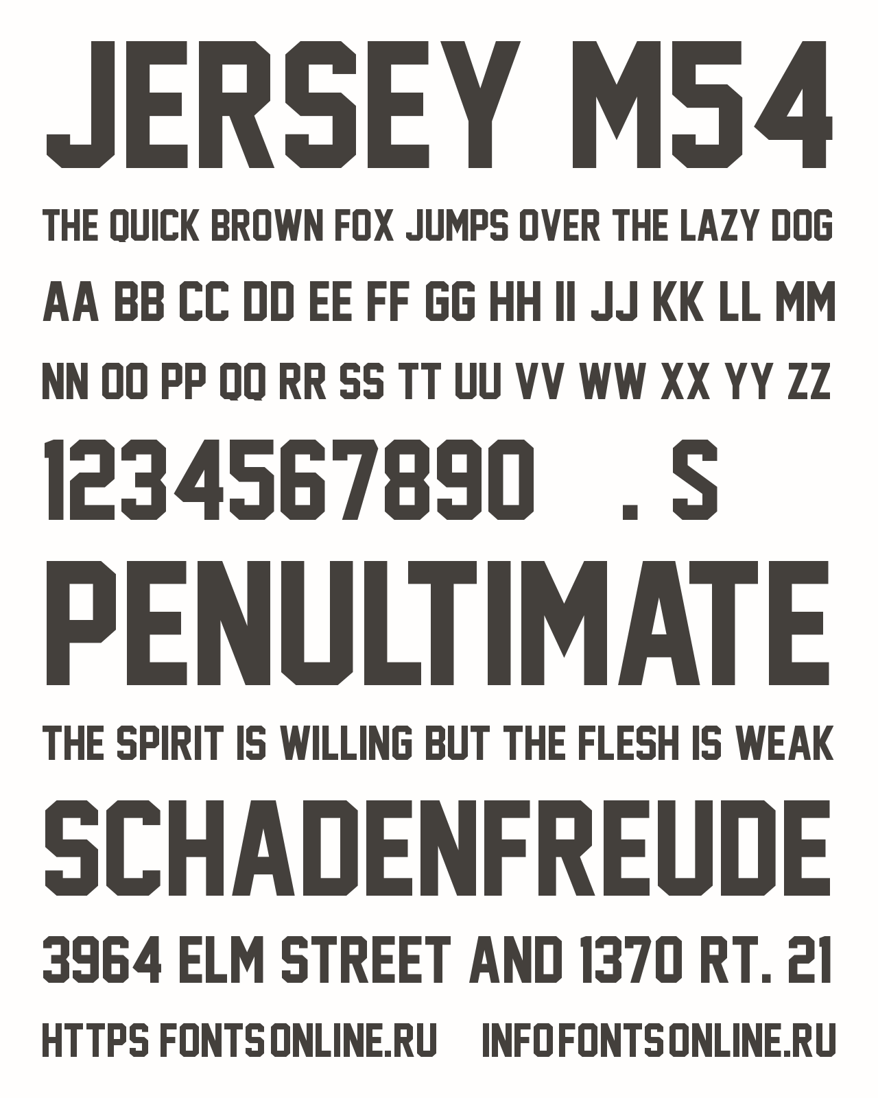Jersey M54 Font