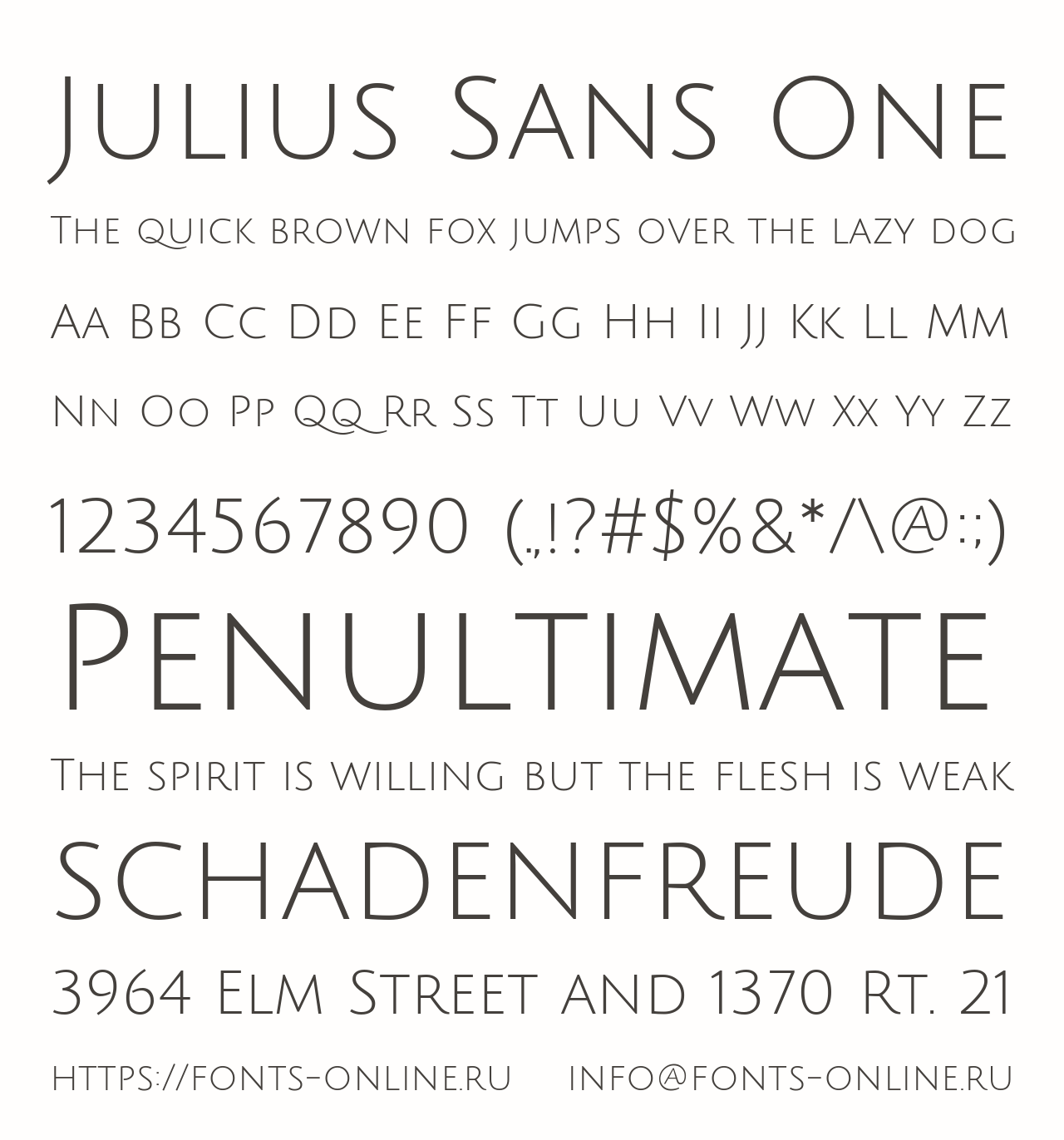 Шрифт Julius Sans One