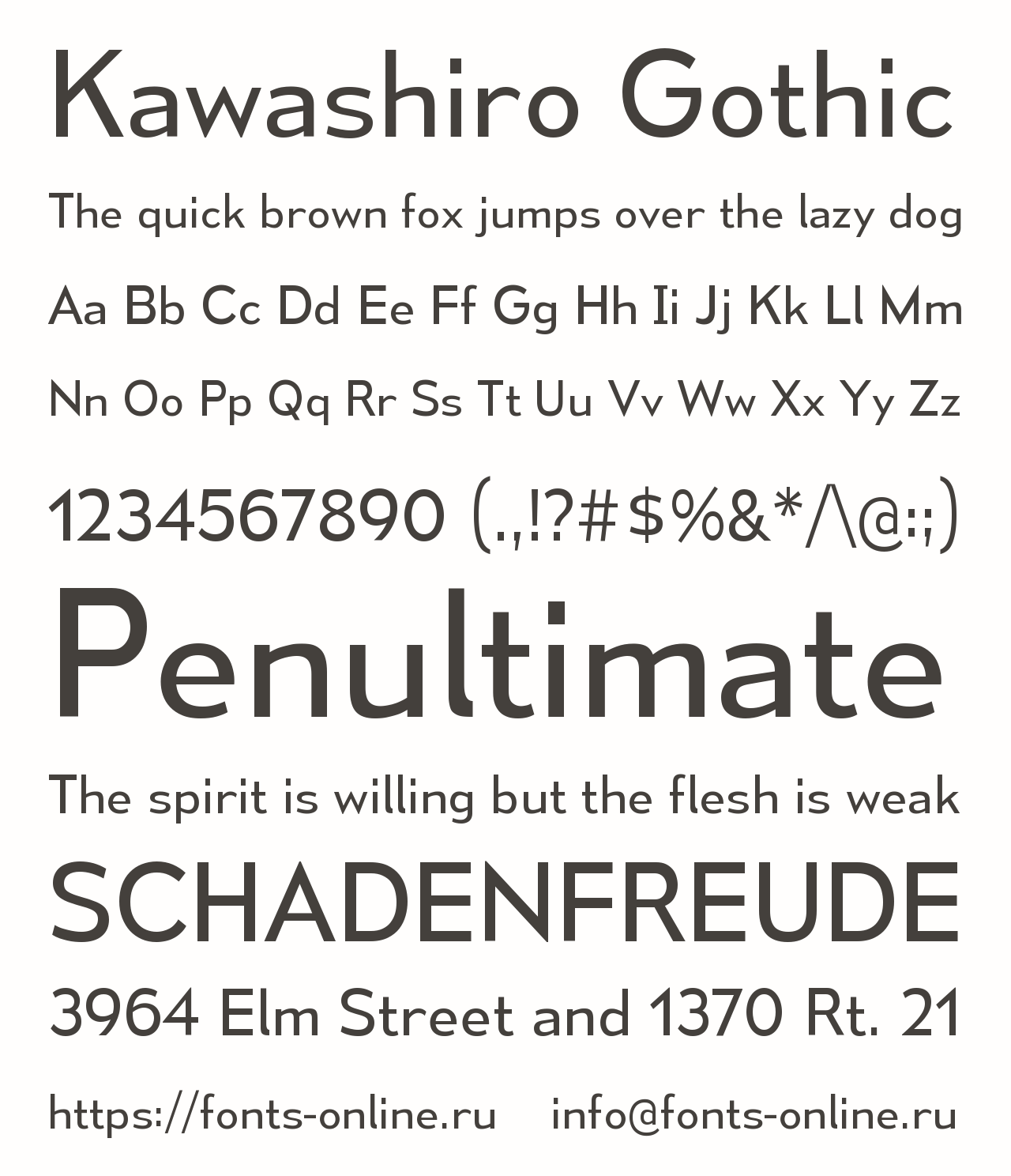 Шрифт Kawashiro Gothic
