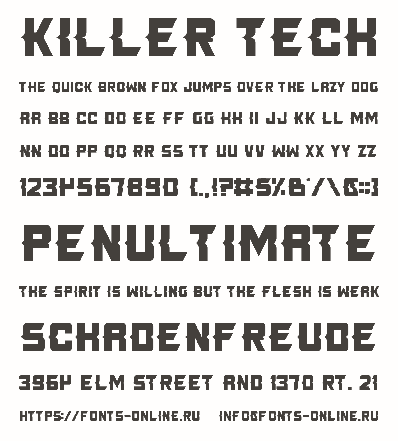 Шрифт Killer Tech