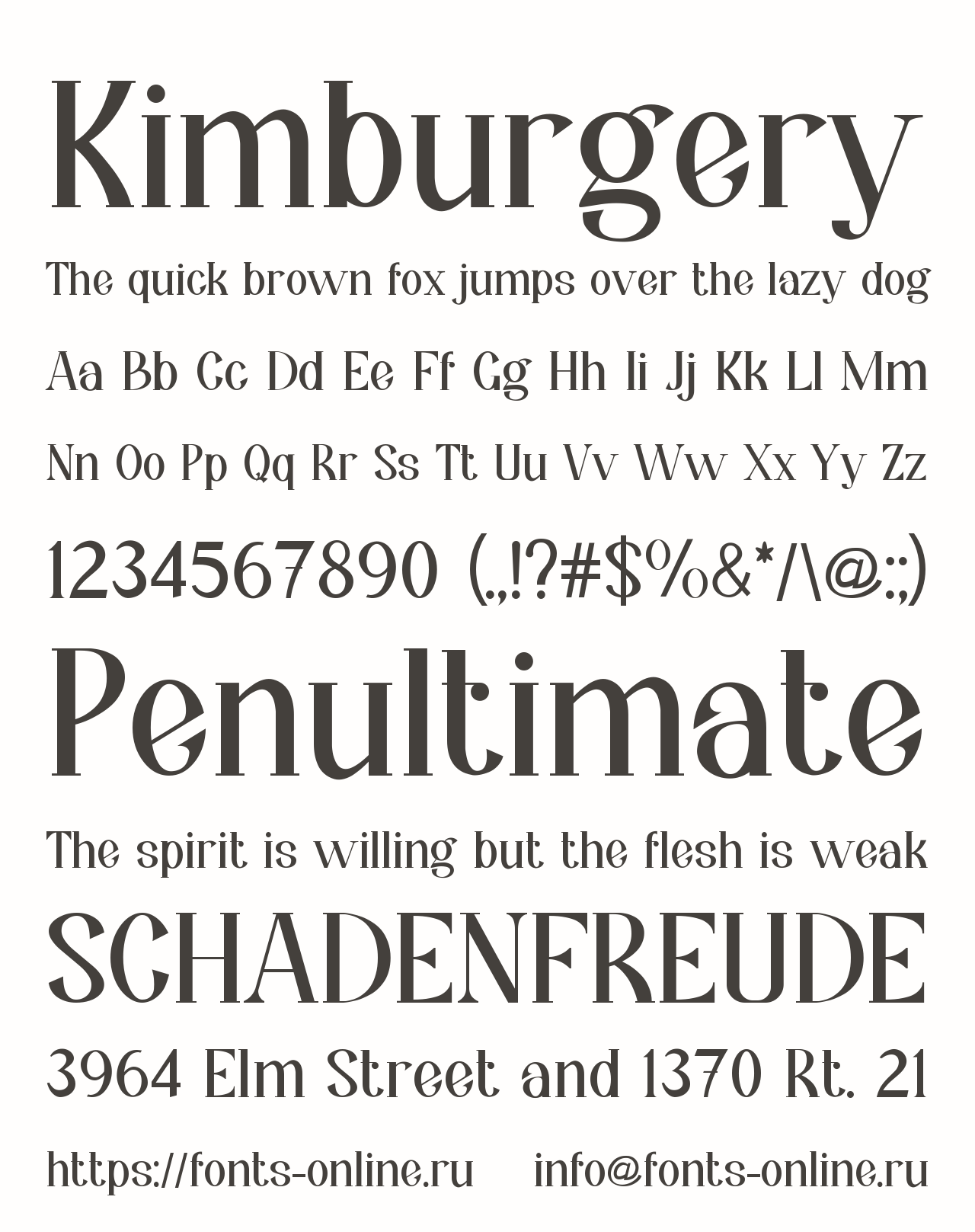 Шрифт Kimburgery
