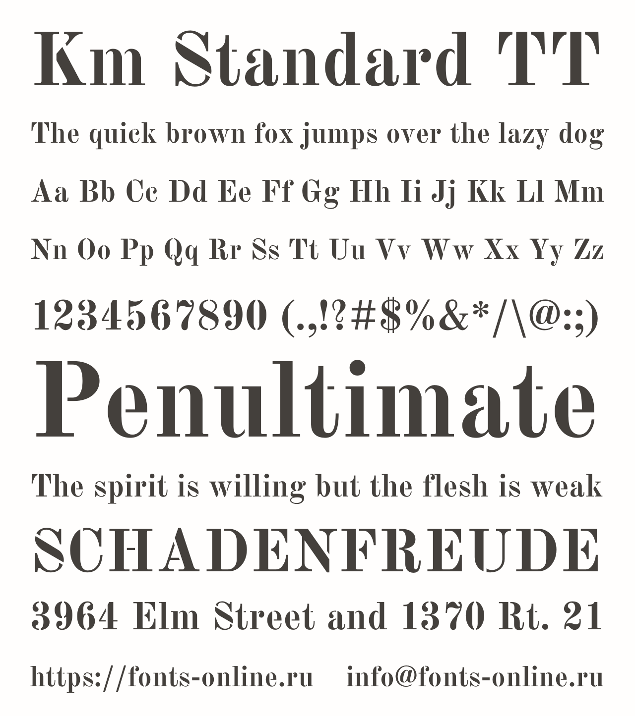 Шрифт Km Standard TT