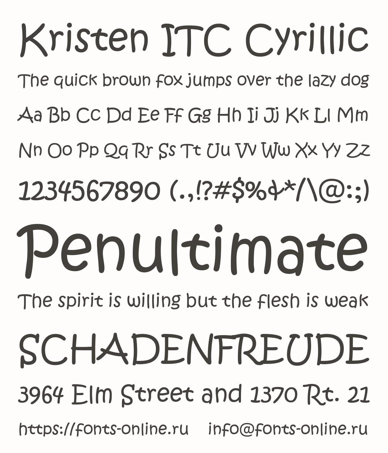 Шрифт Kristen ITC Cyrillic Шрифт Kristen ITC Cyrillic
