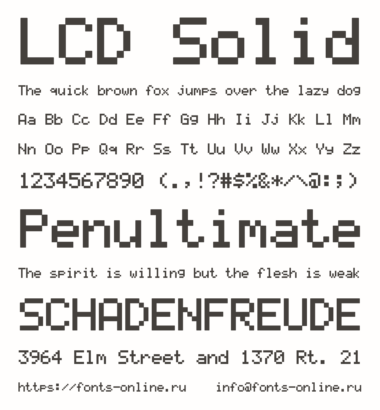 Шрифт LCD Solid