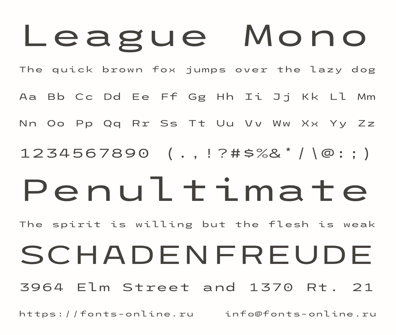 Шрифт League Mono