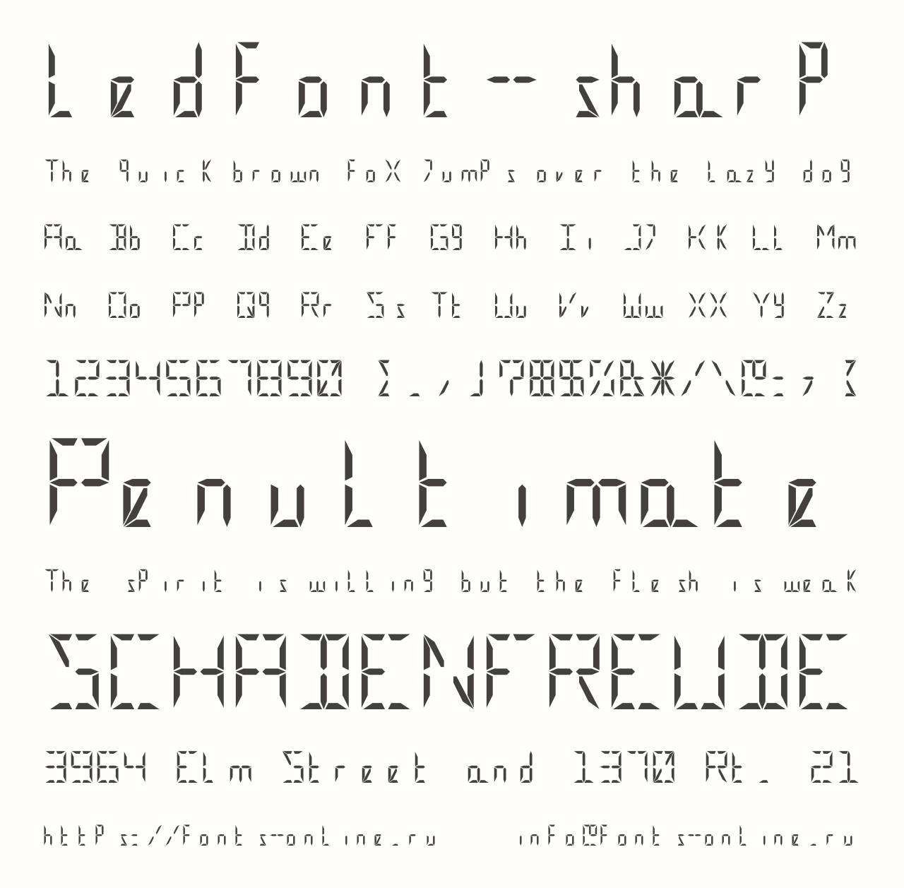Шрифт ledfont-sharp