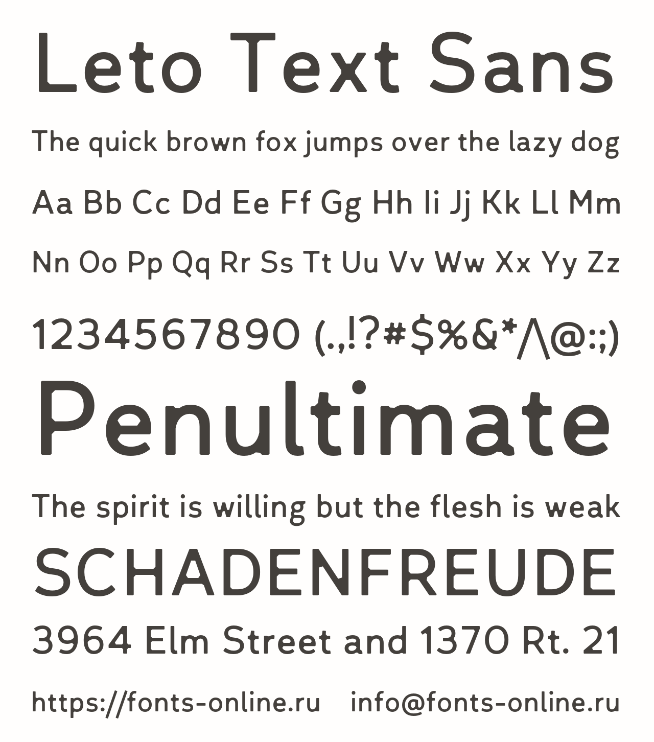 Шрифт Leto Text Sans