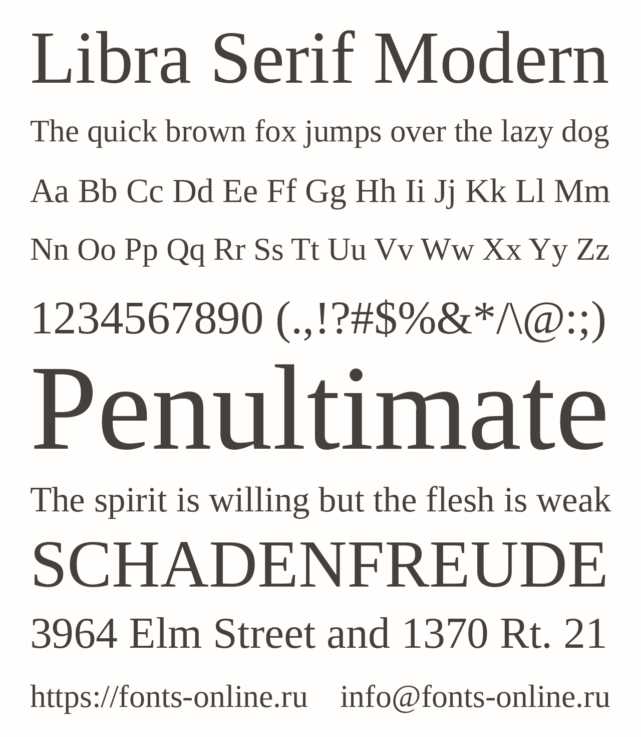 Шрифт Libra Serif Modern