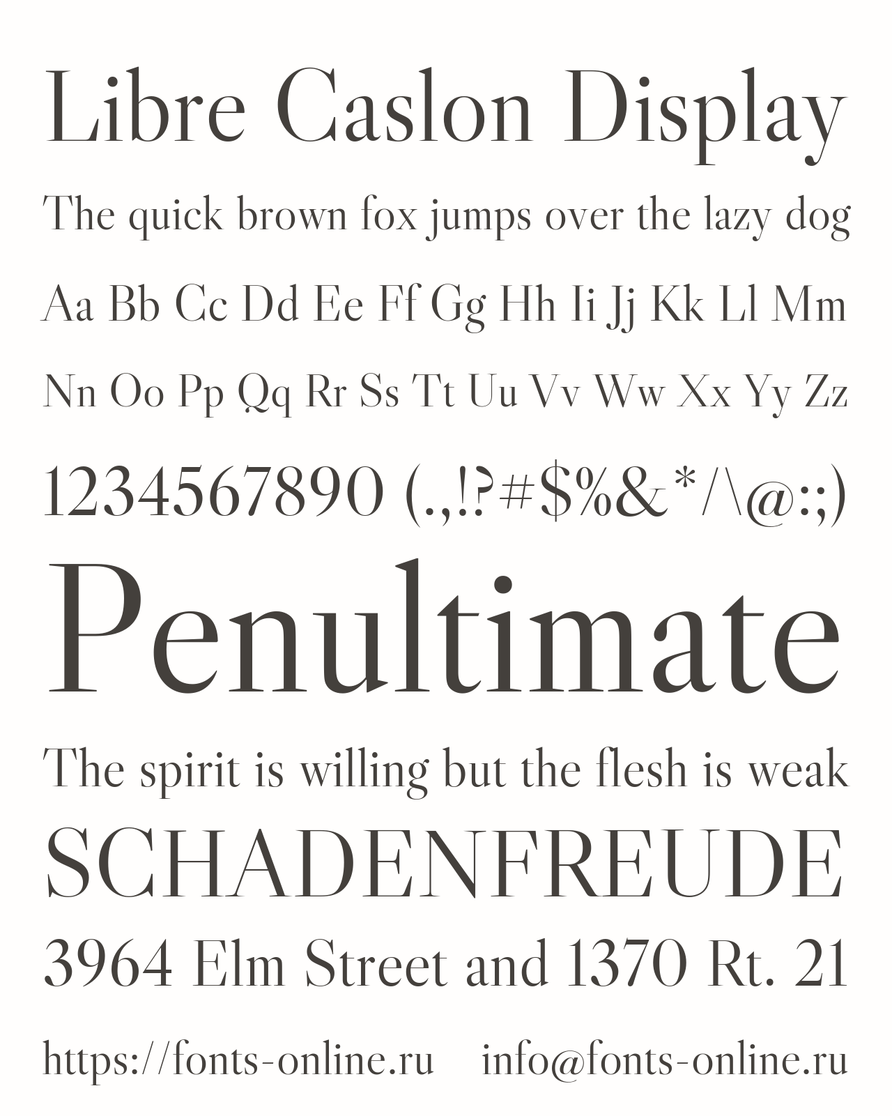 Шрифт Libre Caslon Display
