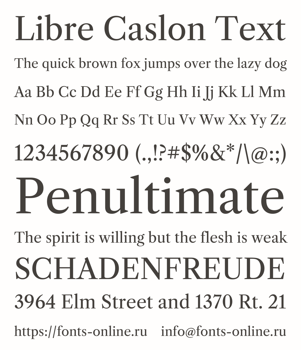 Шрифт Libre Caslon Text