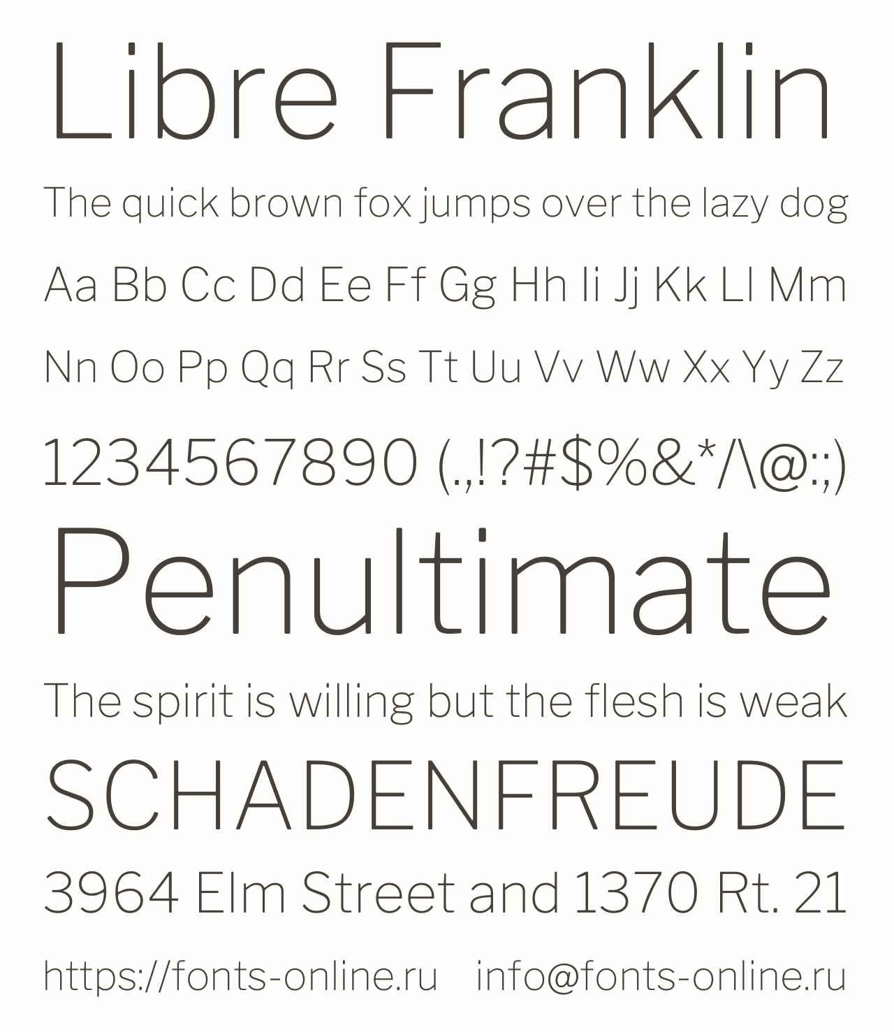 Шрифт Libre Franklin