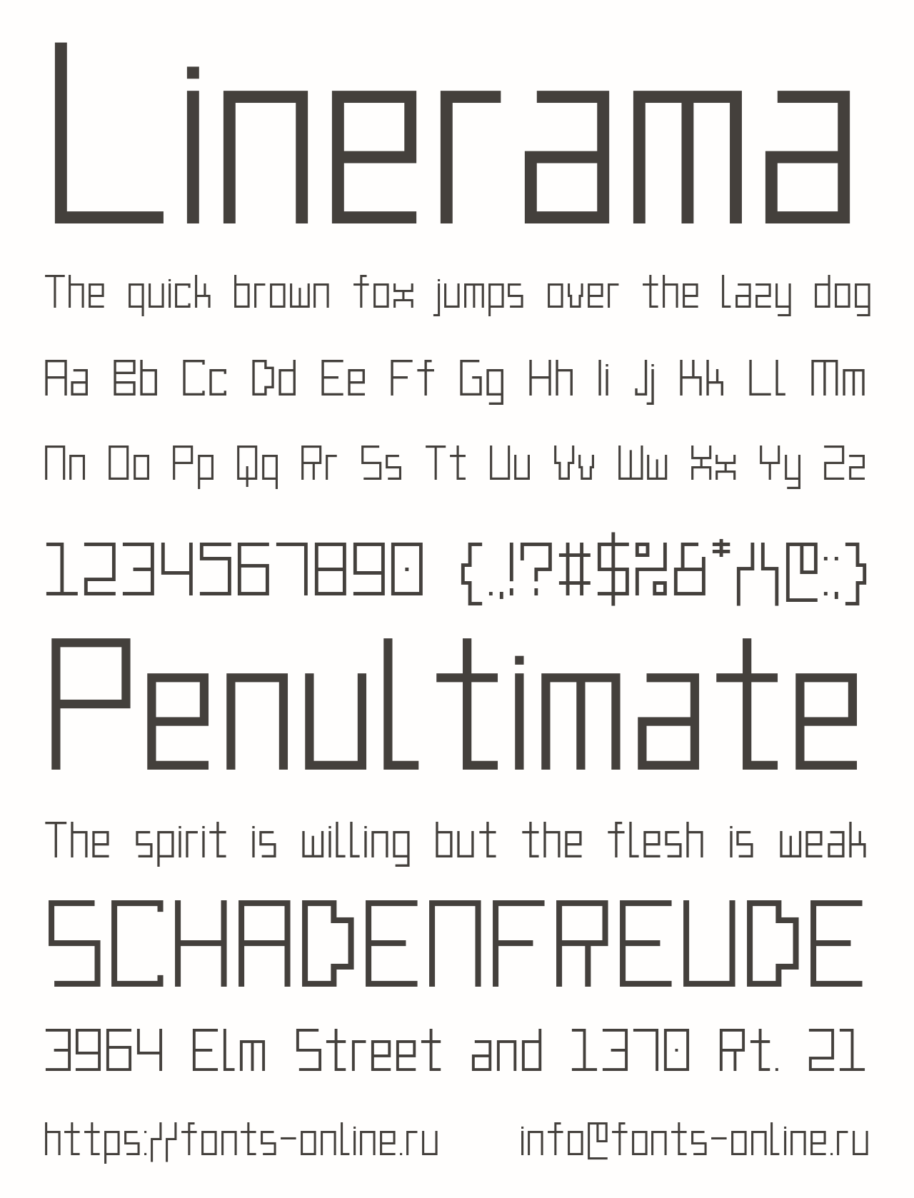 Шрифт Linerama