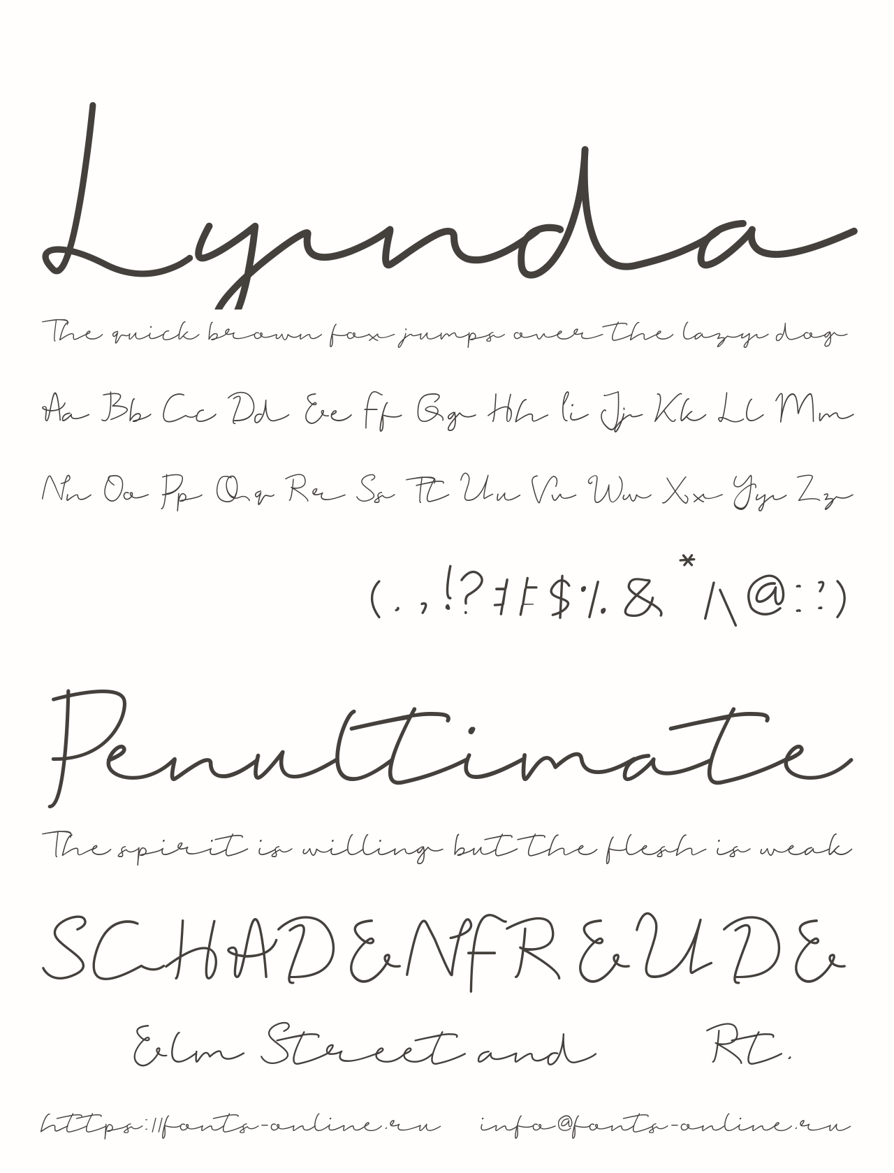Шрифт Lynda
