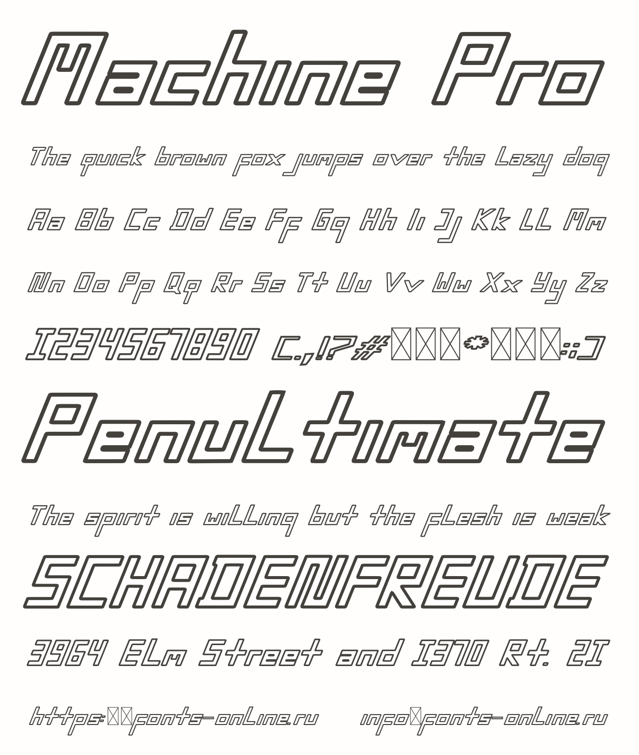 Шрифт Machine Pro