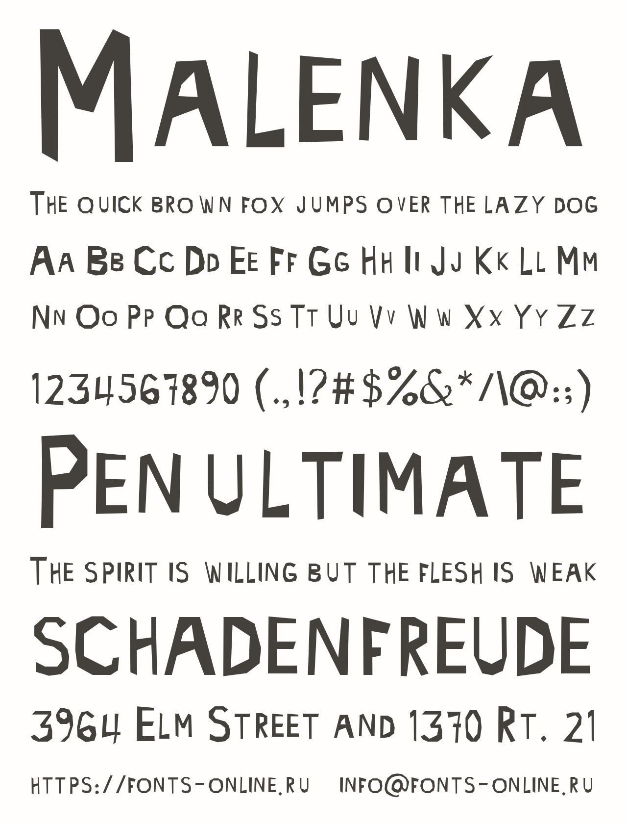 Шрифт Malenka