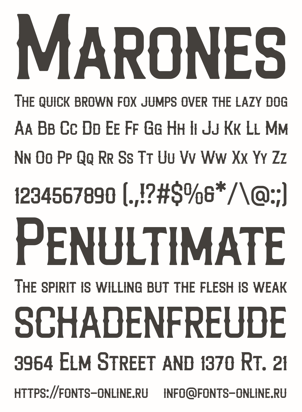 Шрифт Marones