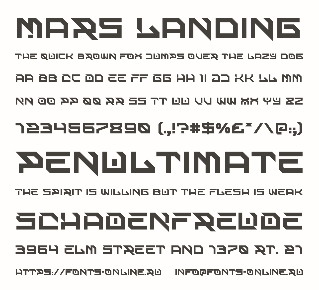 Шрифт Mars Landing