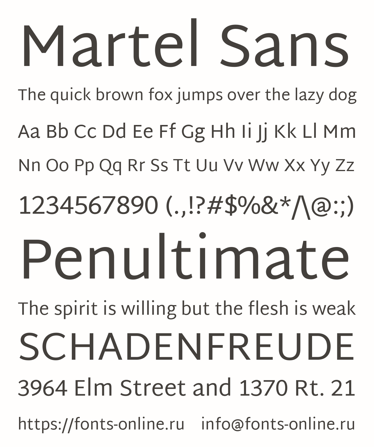Шрифт Martel Sans