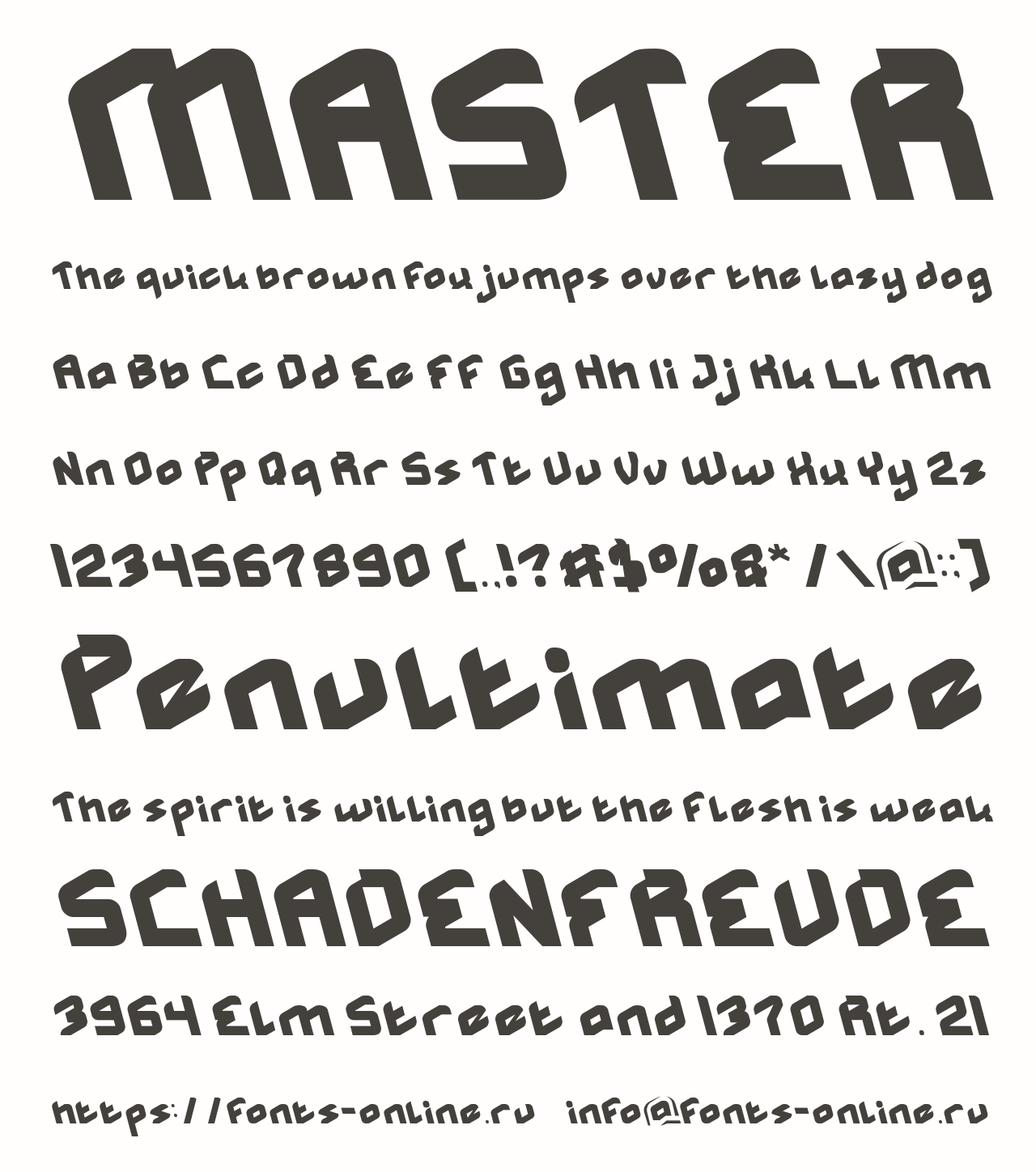 Шрифт MASTER Шрифт MASTER