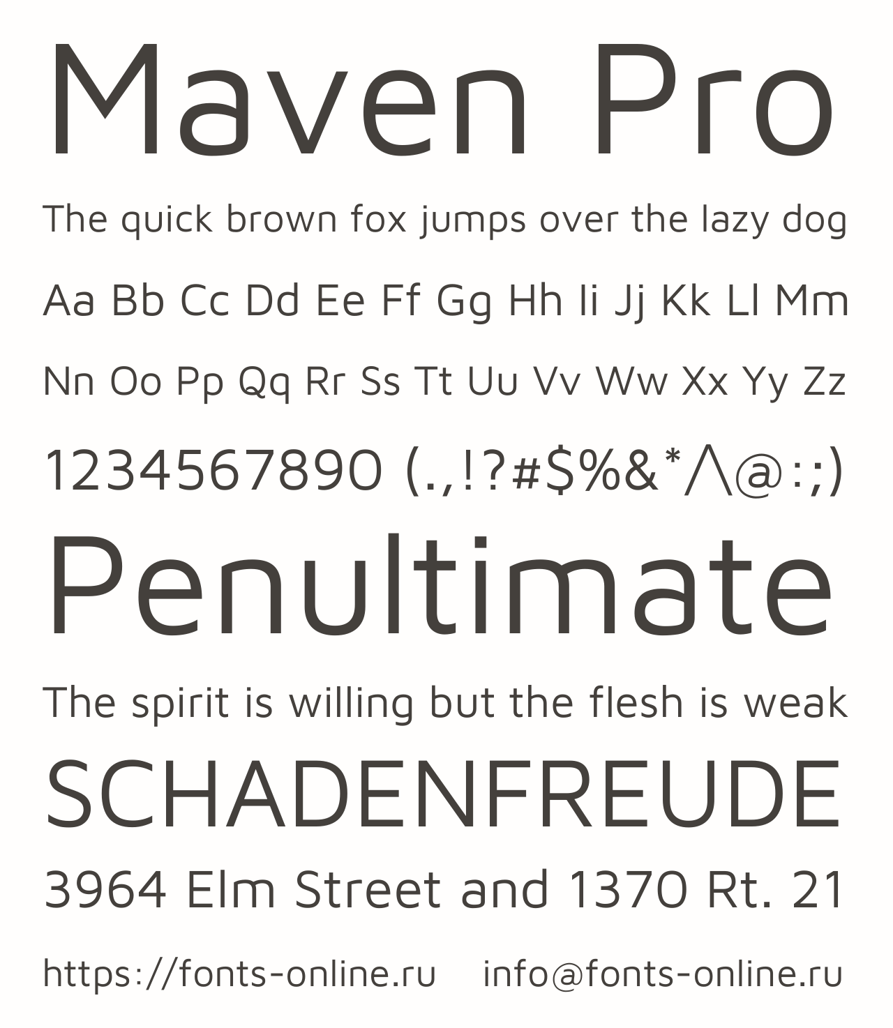 Шрифт Maven Pro