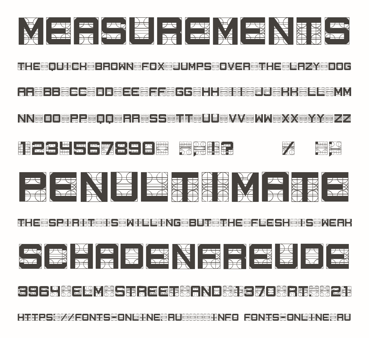 Шрифт Measurements