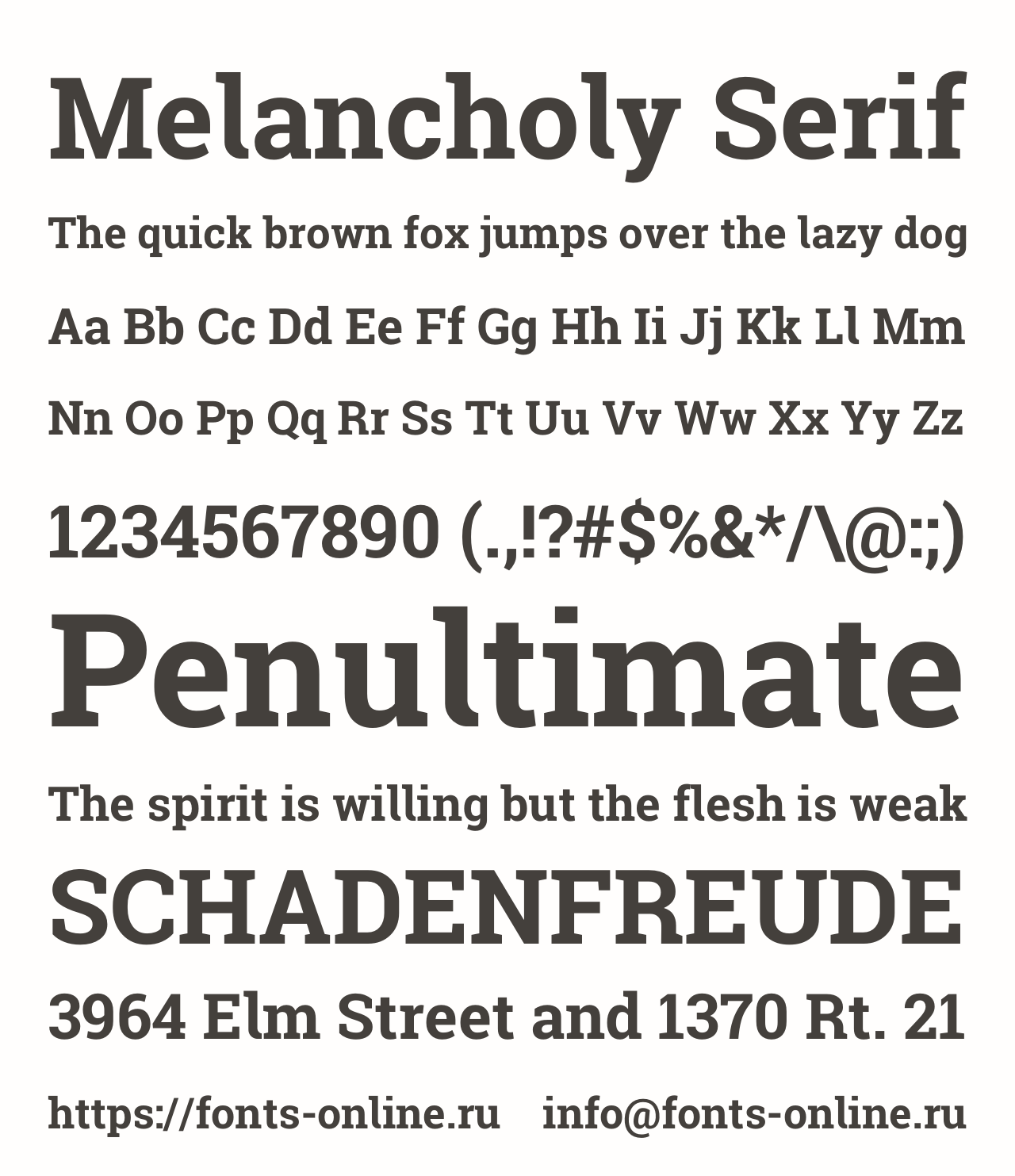 Шрифт Melancholy Serif