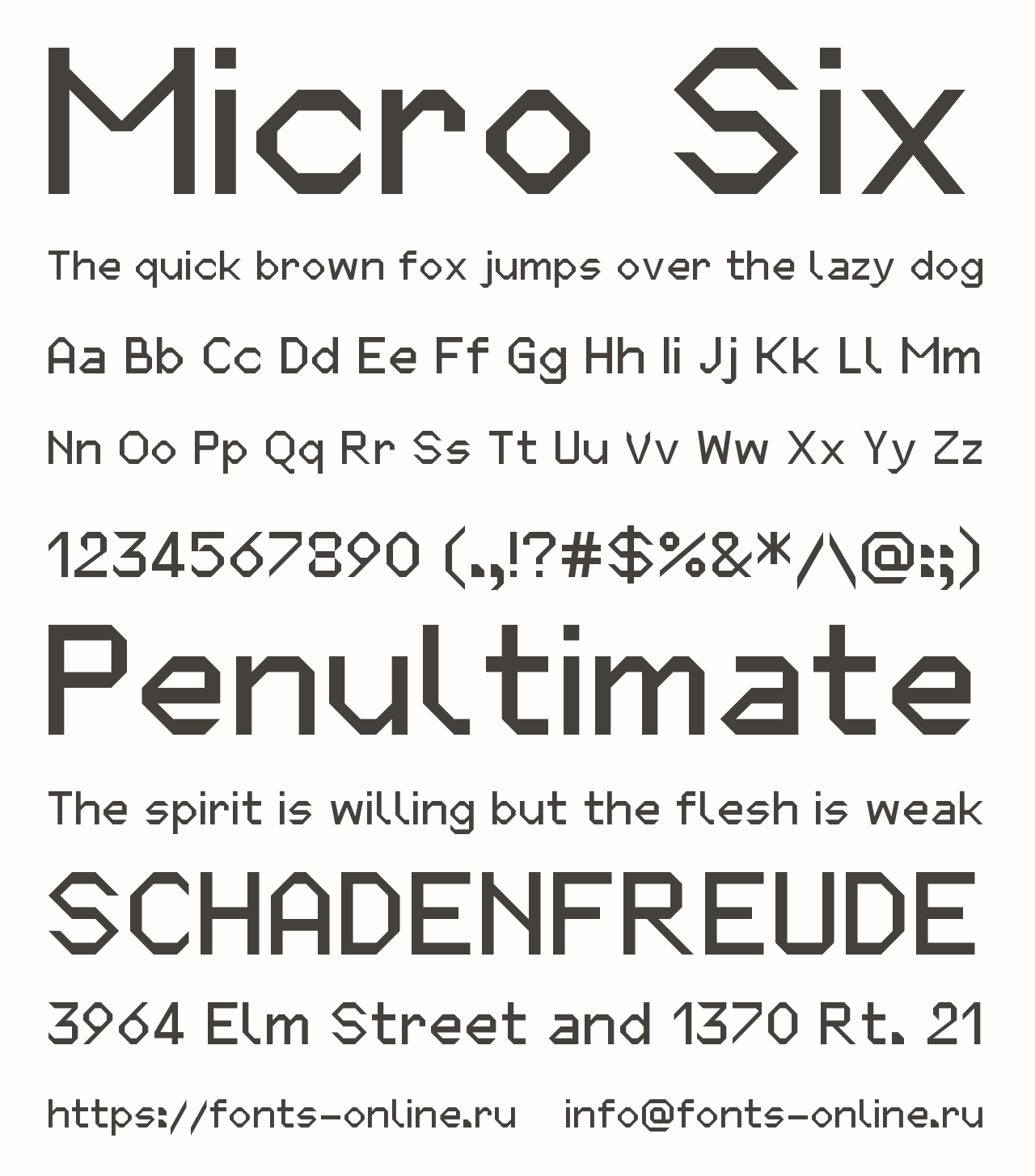 Шрифт Micro Six