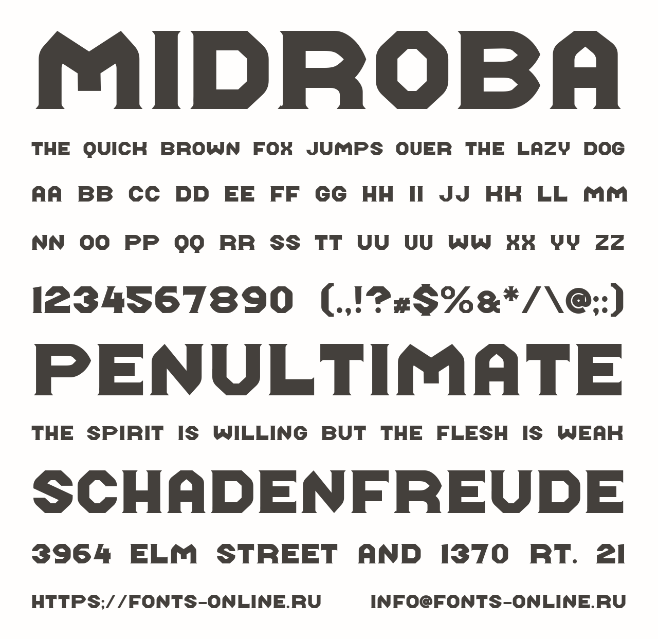 Шрифт Midroba
