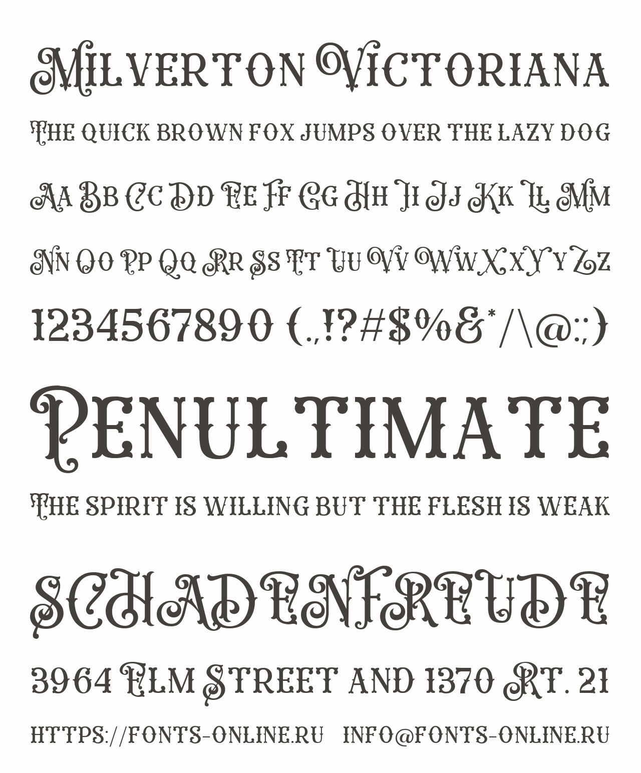 Шрифт Milverton Victoriana