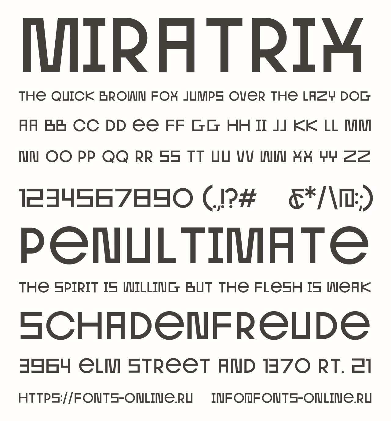 Шрифт Miratrix