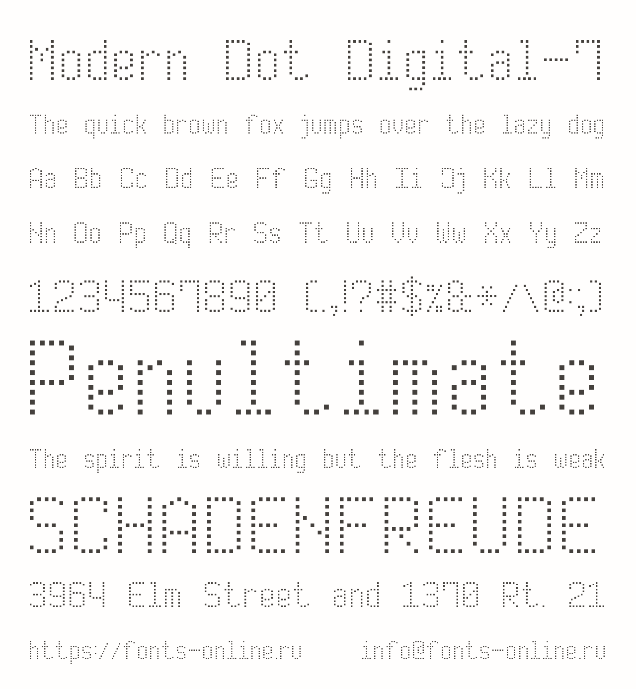Шрифт Modern Dot Digital-7