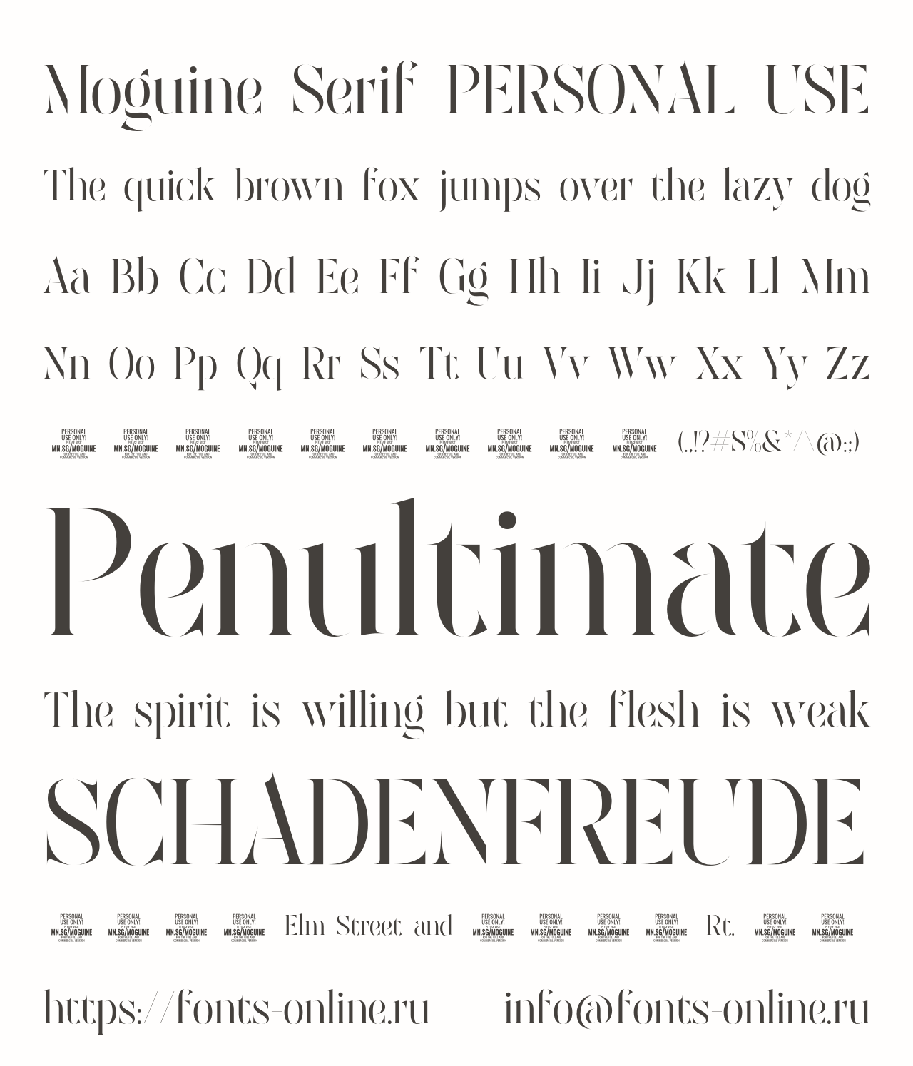 Шрифт Moguine Serif PERSONAL USE