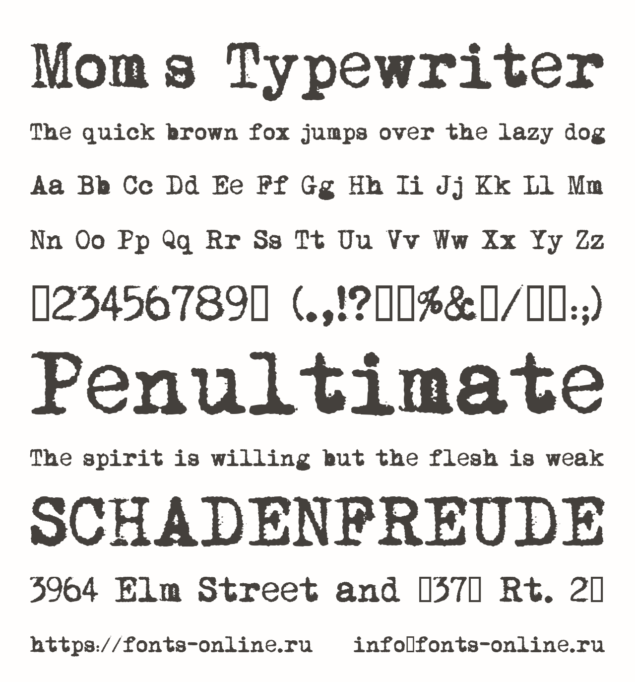 Шрифт Mom´s Typewriter