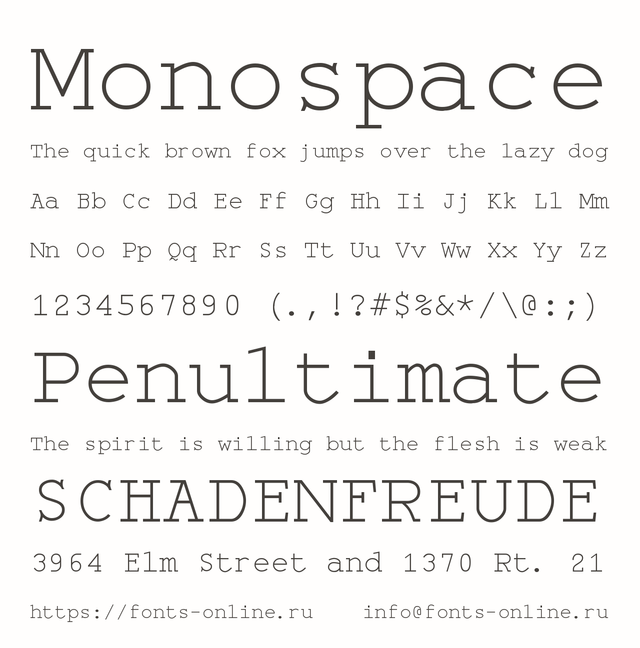 Шрифт Monospace