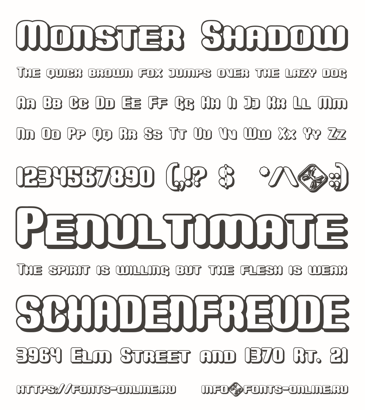 Шрифт Monster Shadow