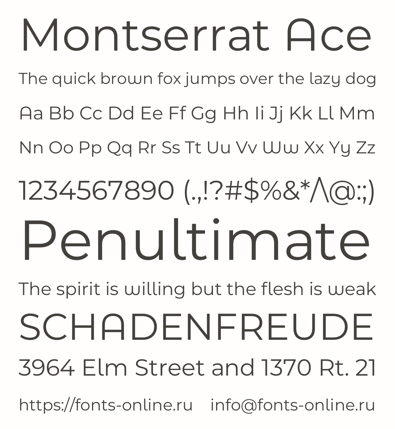 Шрифт Montserrat Ace