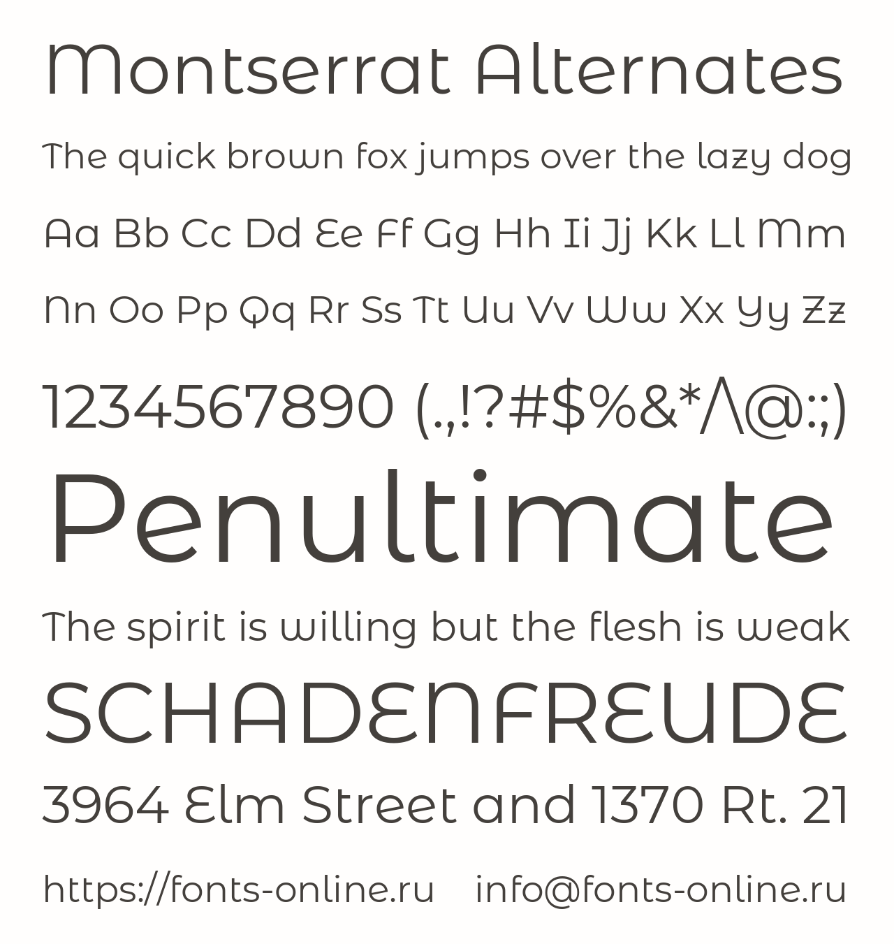 Шрифт Montserrat Alternates