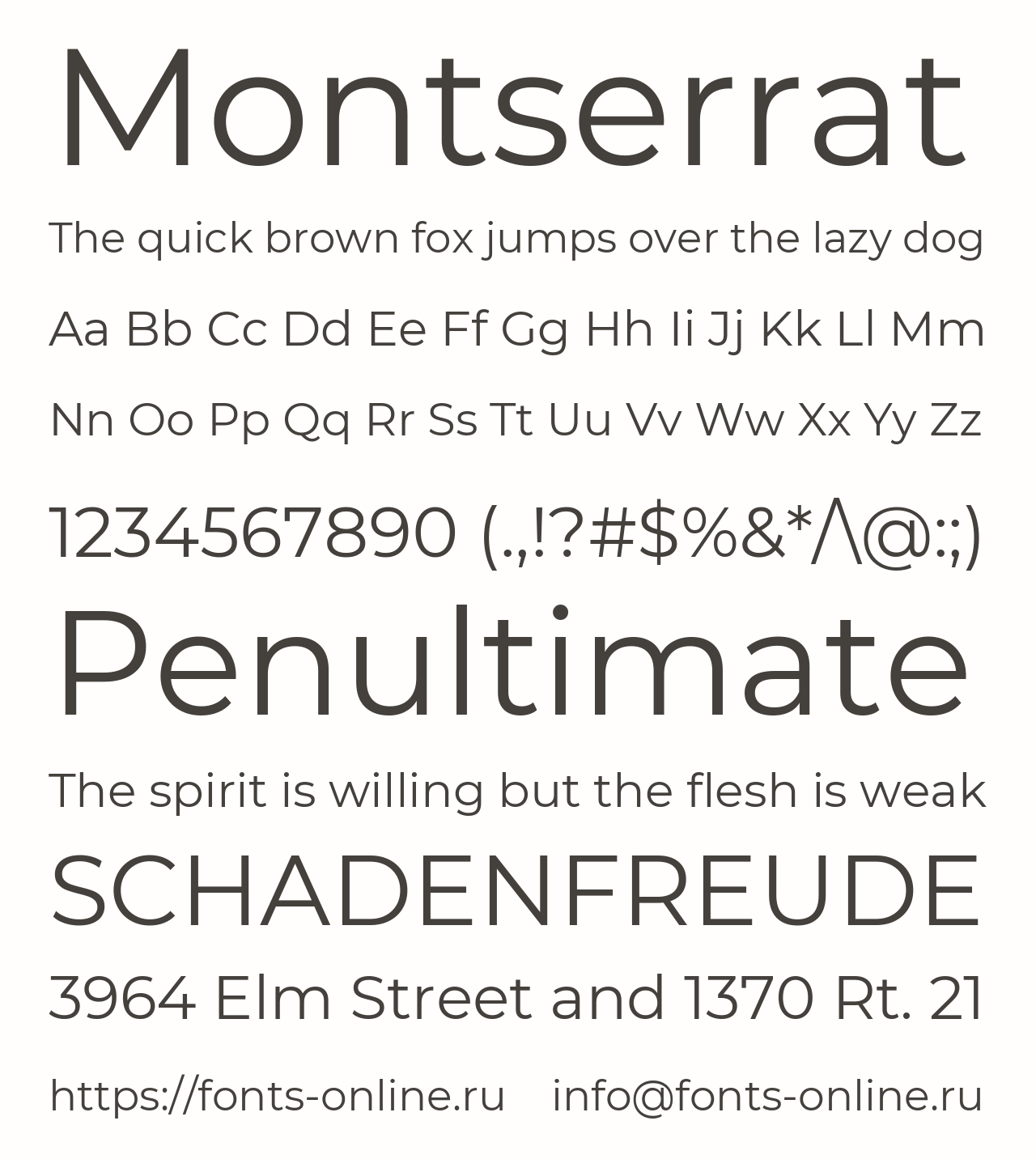 Шрифт Montserrat