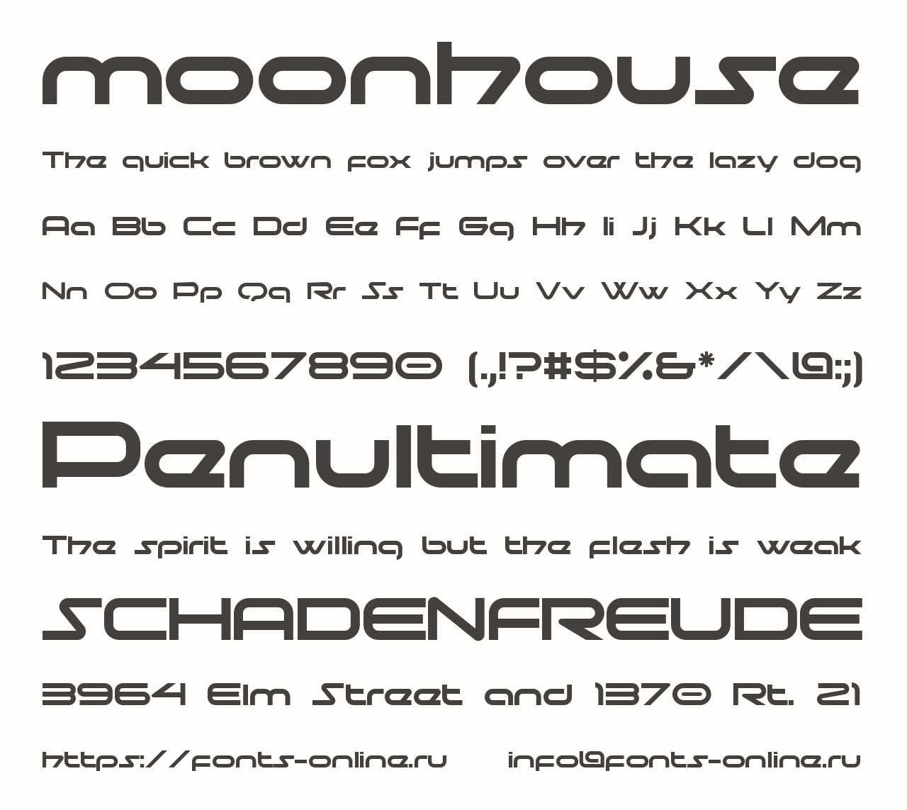 Шрифт moonhouse
