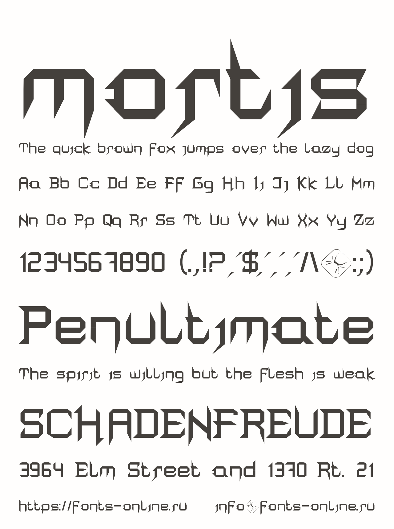 Шрифт mortis