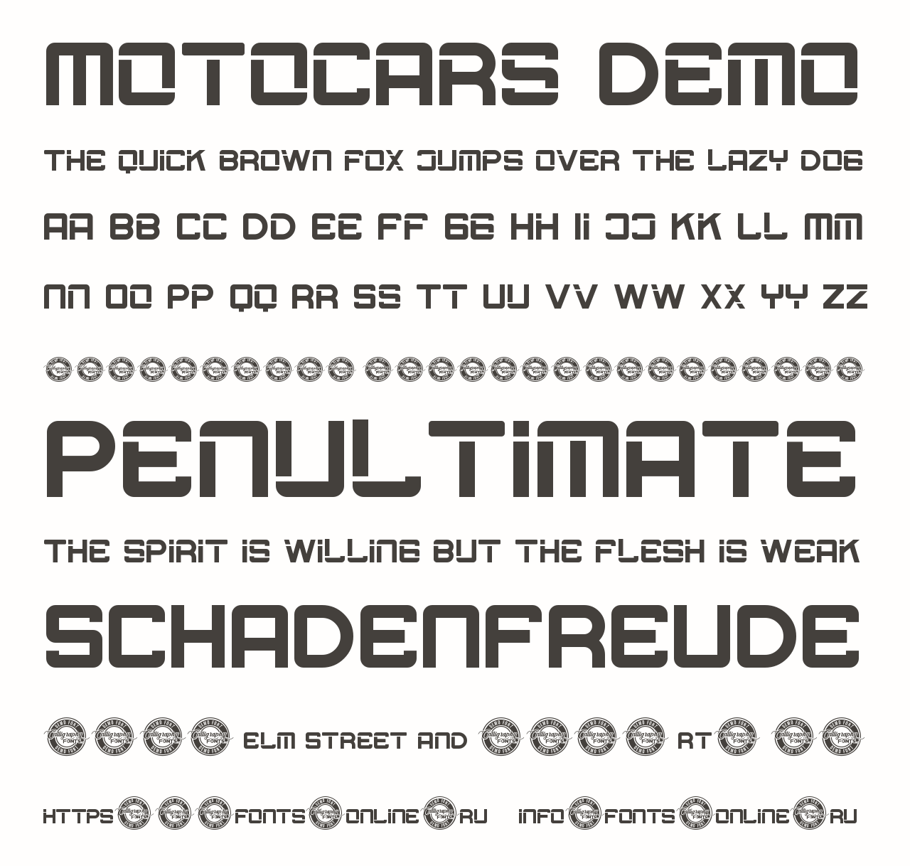 Шрифт Motocars Demo